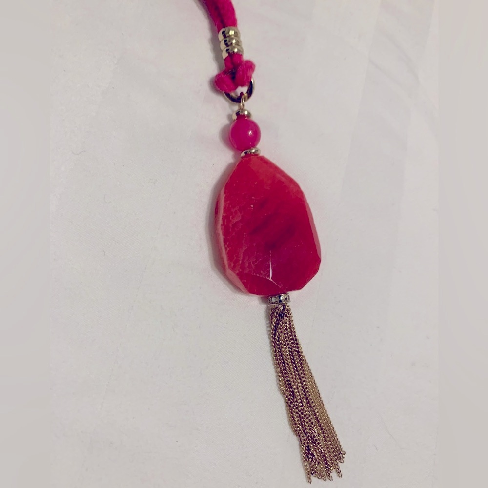 Talbots Red and Gold Statement Necklace